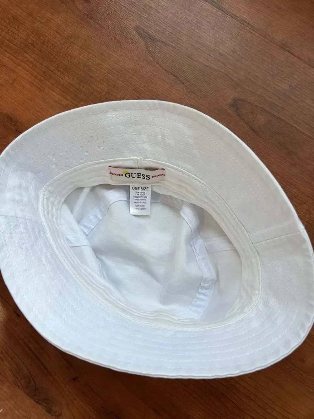 GUESS White Logo Bucket Hat
